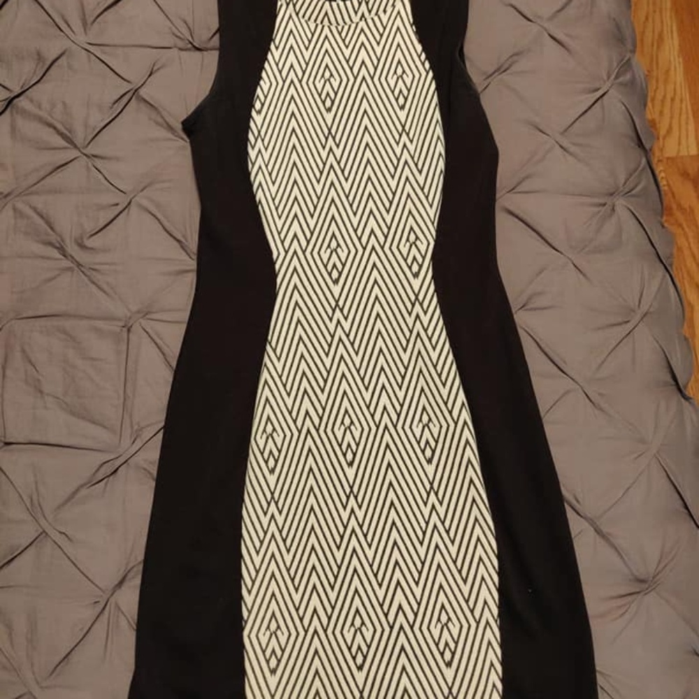 Black and White Patterned Dress